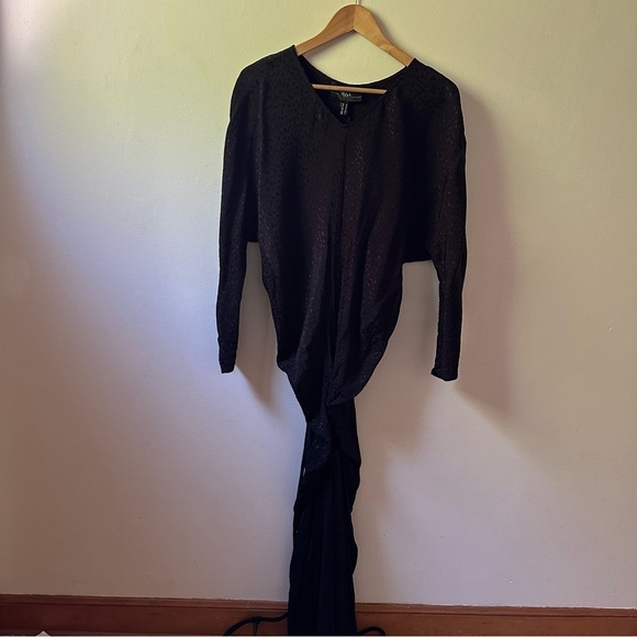 Nissa Tie Waist Draped Dress - Picture 1 of 5